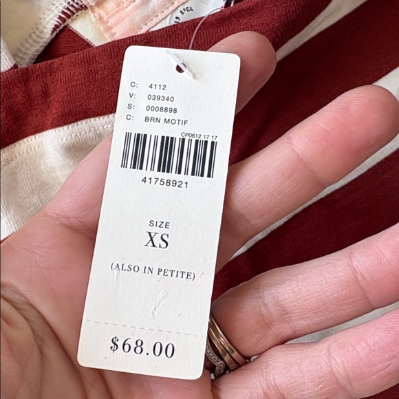 Anthropologie Diagonal Striped Red and White Tank Top - Picture 3 of 6